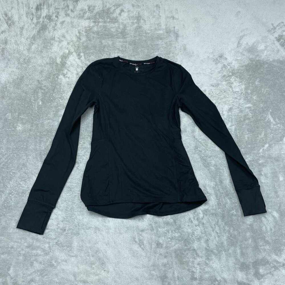 Spyder Active Womens Black Long Sleeve Fitted Top Size S a0516